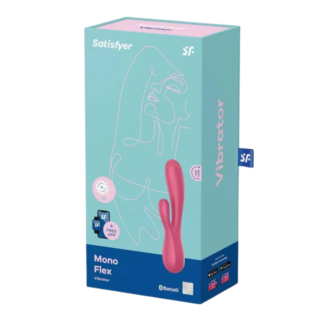 Satisfyer - Mono Flex 兔子按摩棒 - 莓紅色