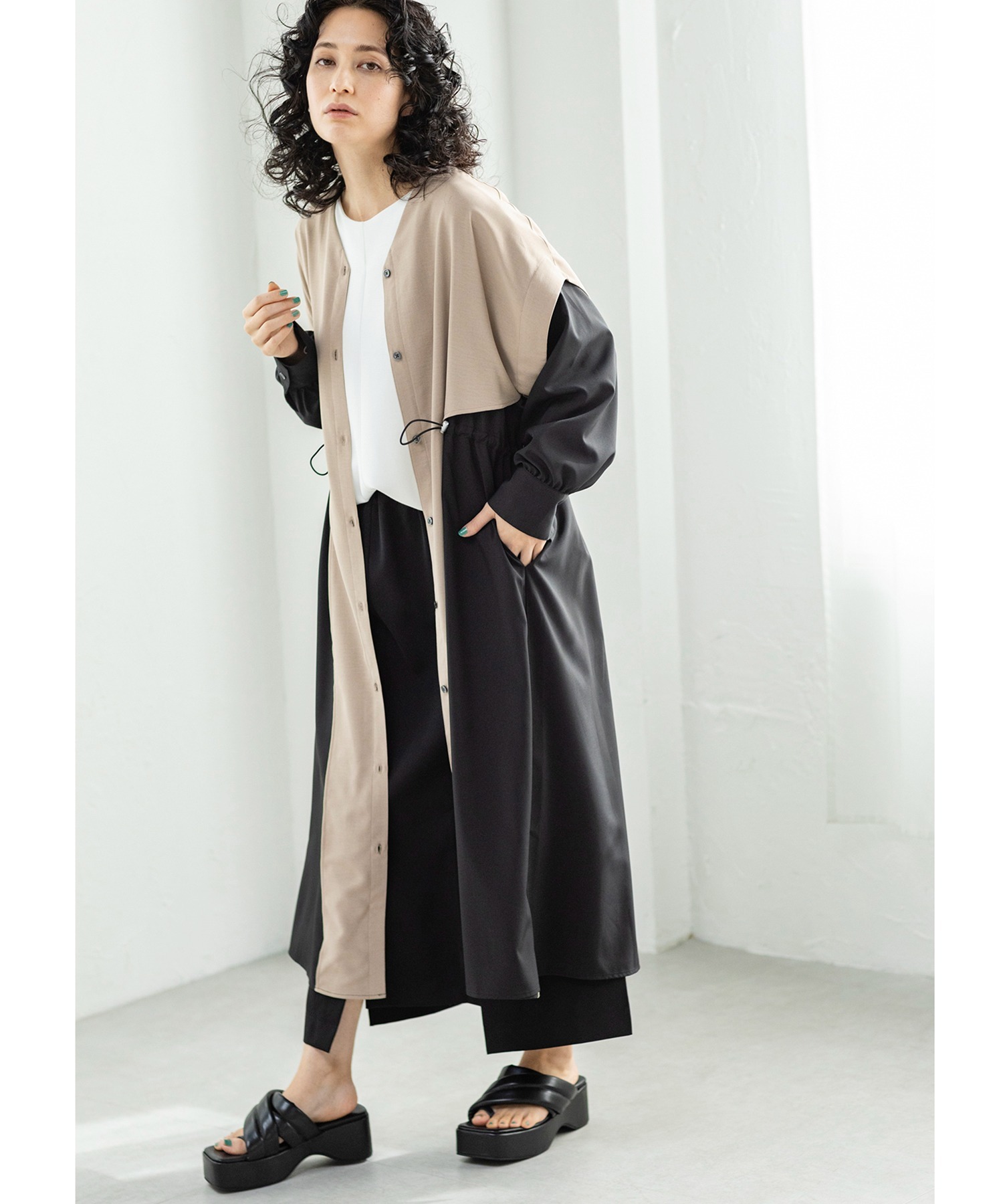 預購 - JP 抽繩襯衫式One Piece