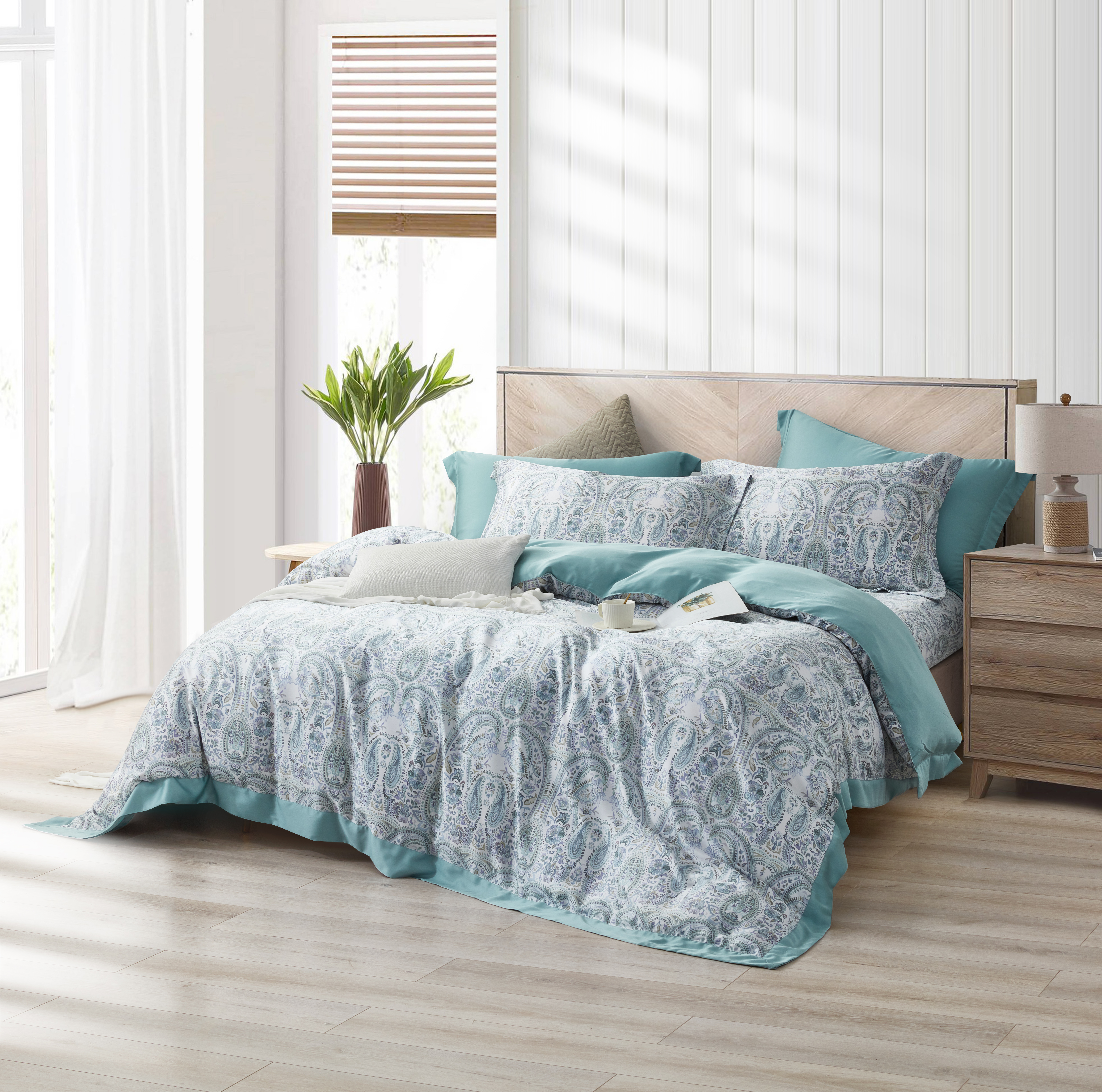 100%60支凡芮思【諾曼第】雙色翅膀款【兩用被+床包】