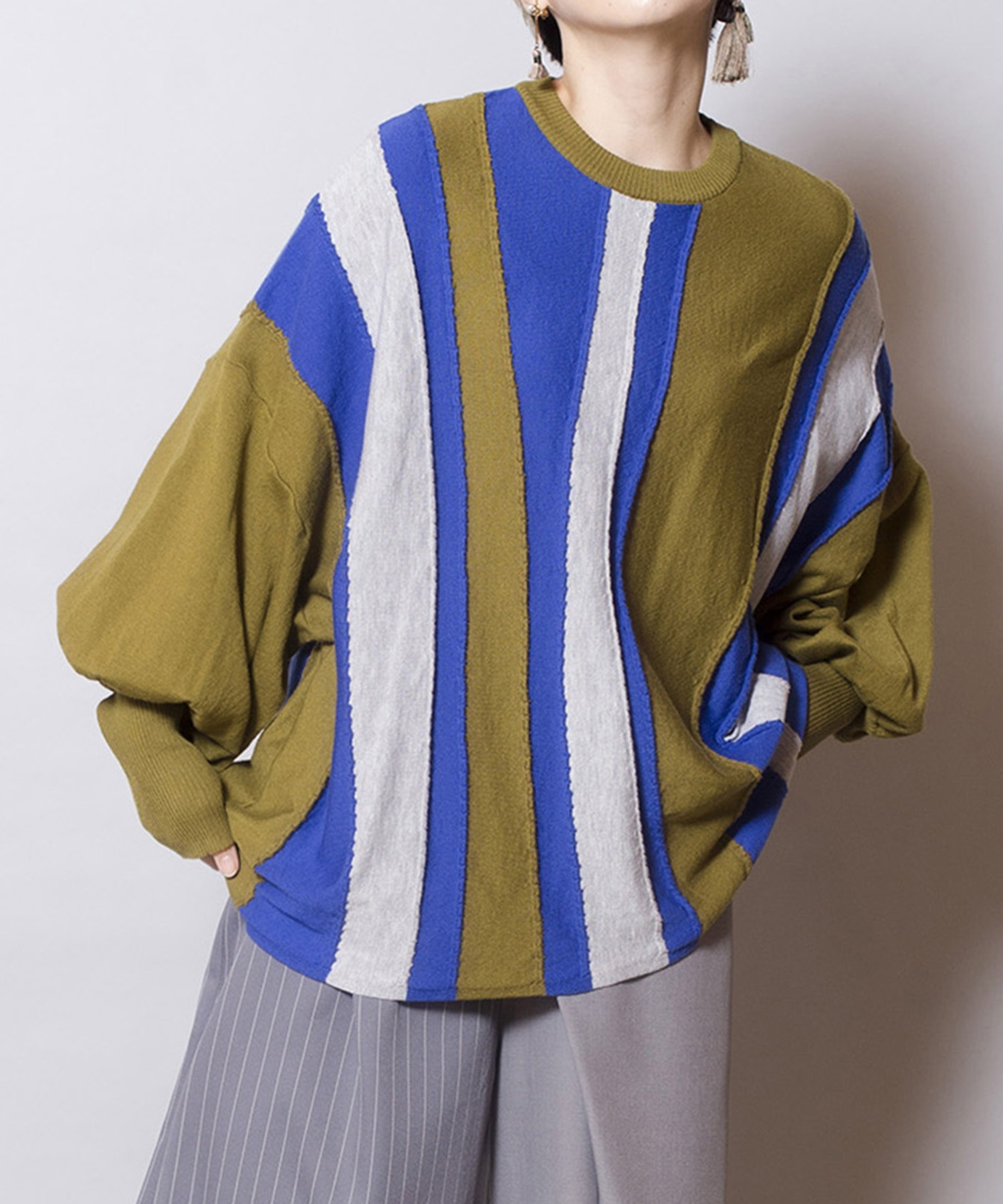 預購 - JP 波浪條紋針織Top