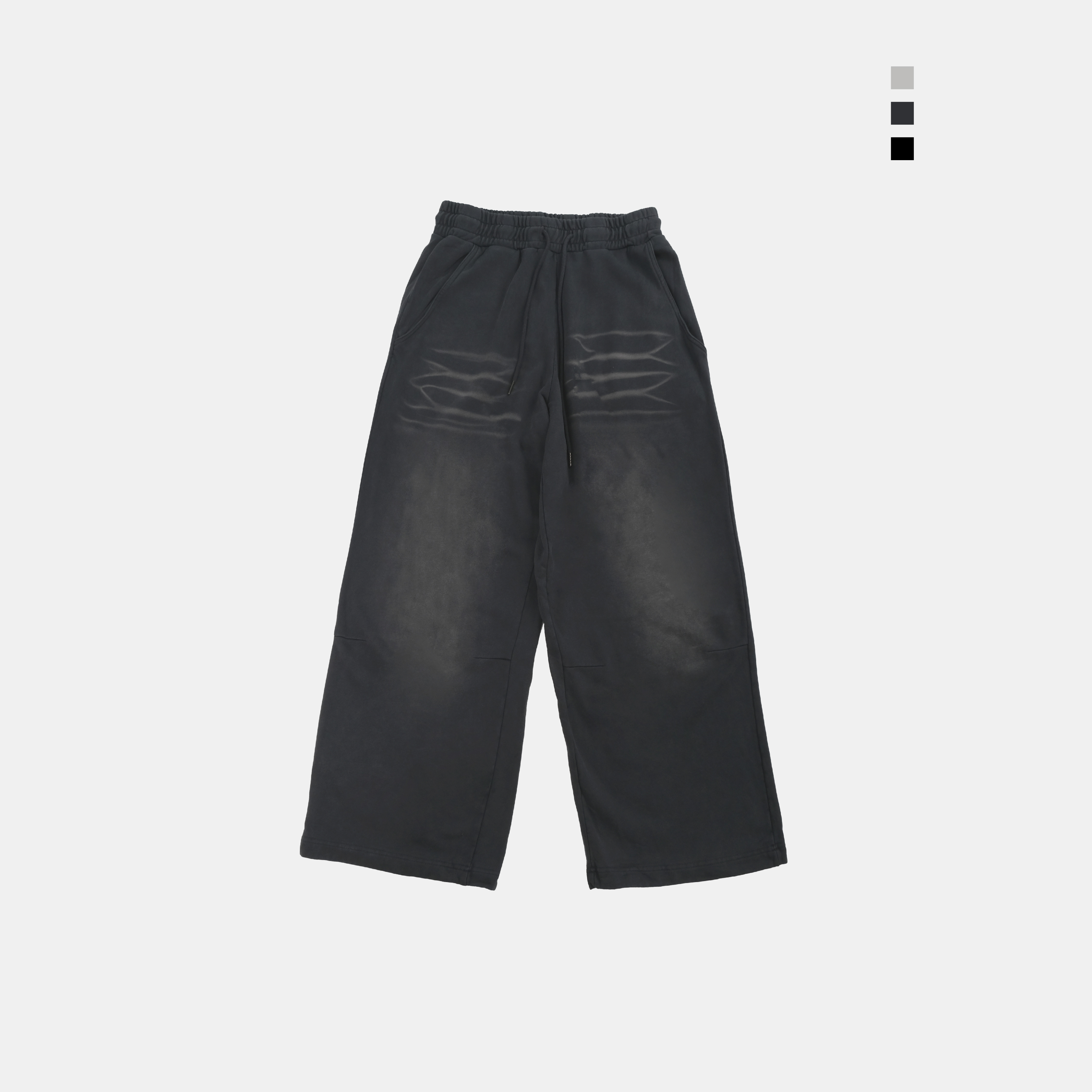 SIMON MADE BW-2430 仿牛仔 水洗 做舊 闊腿 棉褲