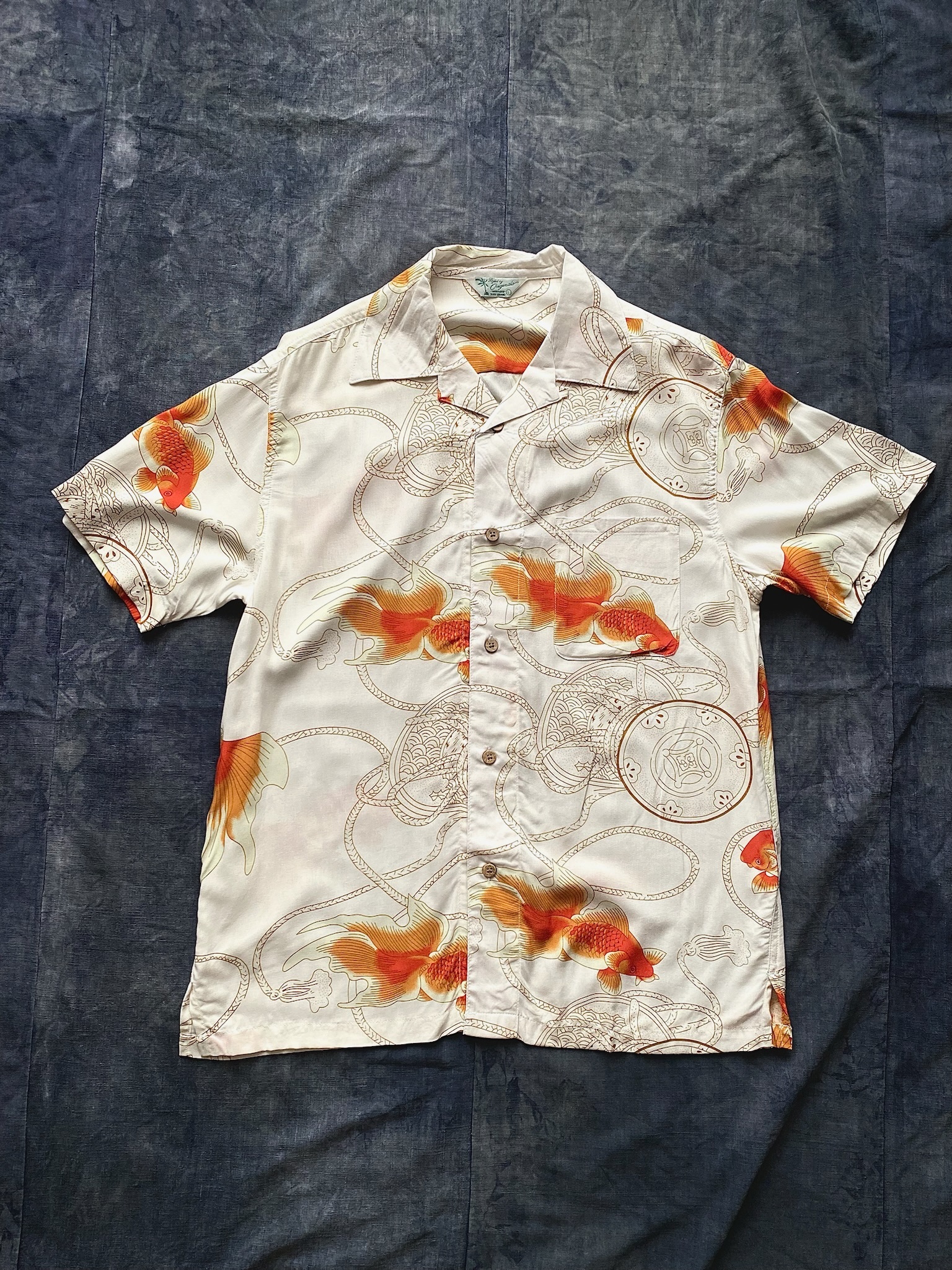 Japanese Aloha shirts / 日本和柄新品夏威夷襯衫-金魚花火