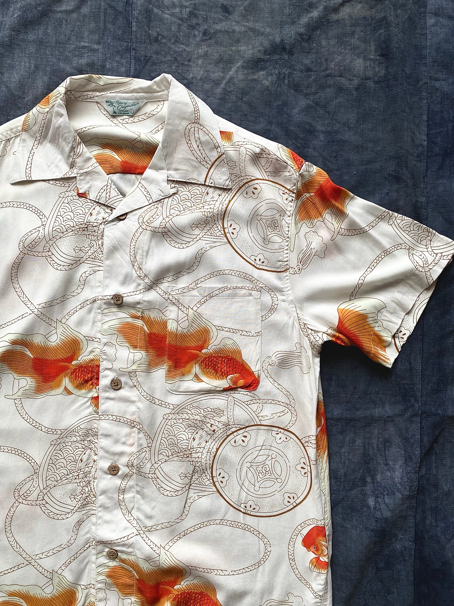 Japanese Aloha shirts / 日本和柄新品夏威夷襯衫-金魚花火