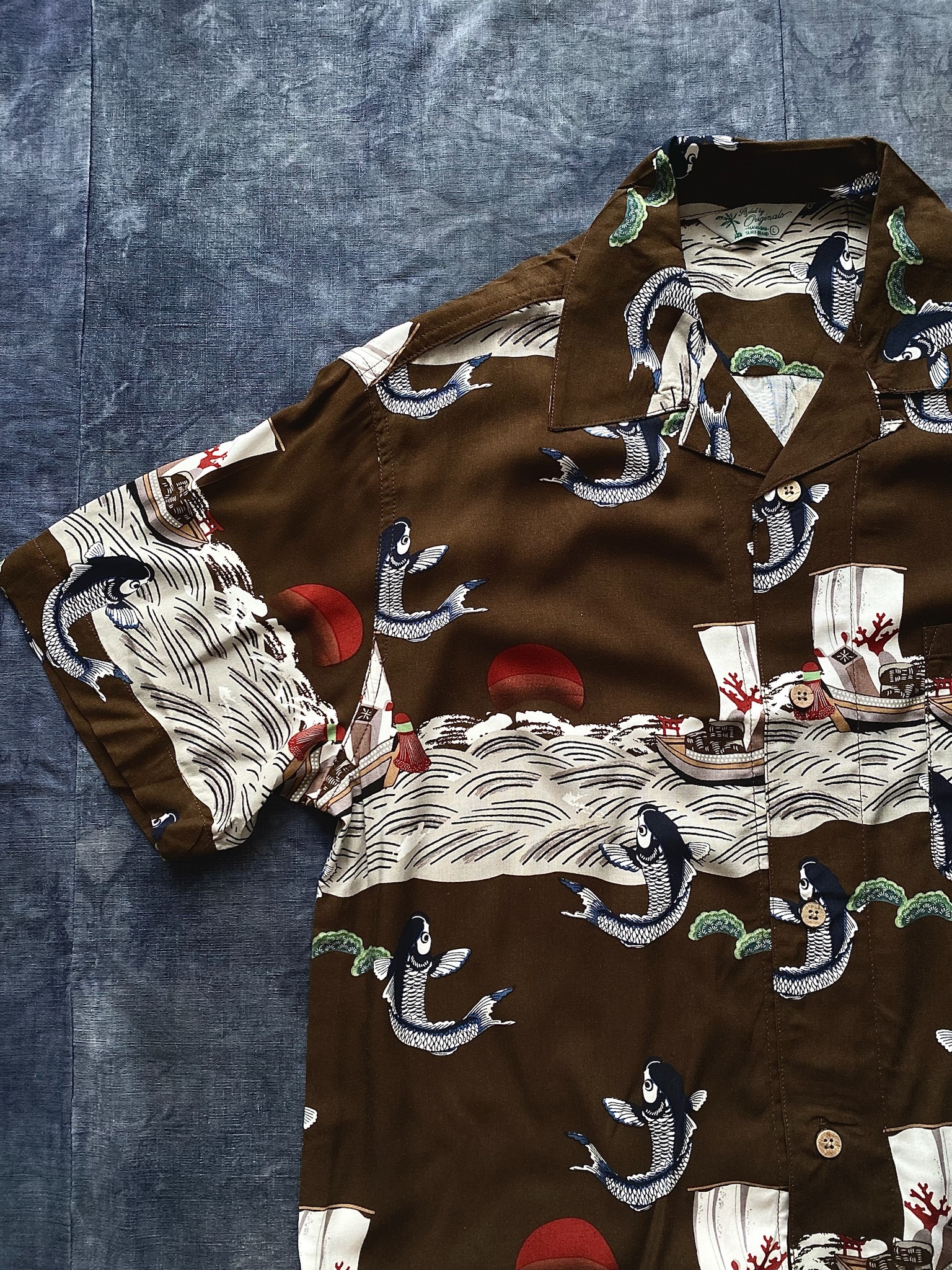 Japanese Aloha shirts / 日本和柄新品夏威夷襯衫-鯉魚寶船