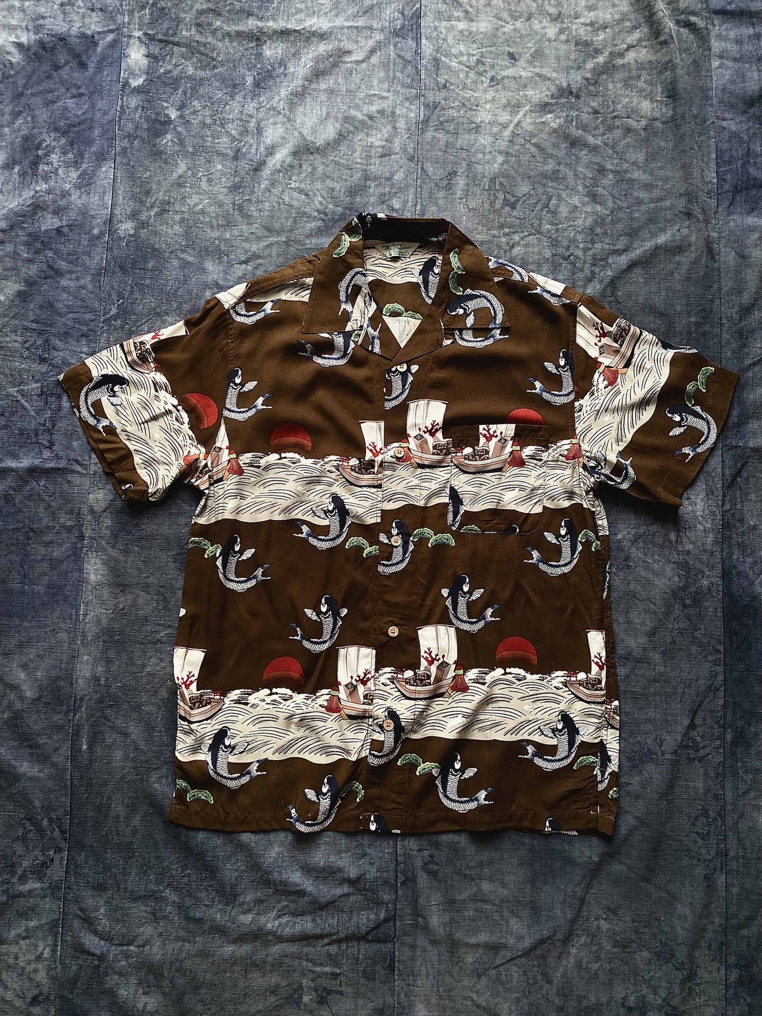 Japanese Aloha shirts / 日本和柄新品夏威夷襯衫-鯉魚寶船