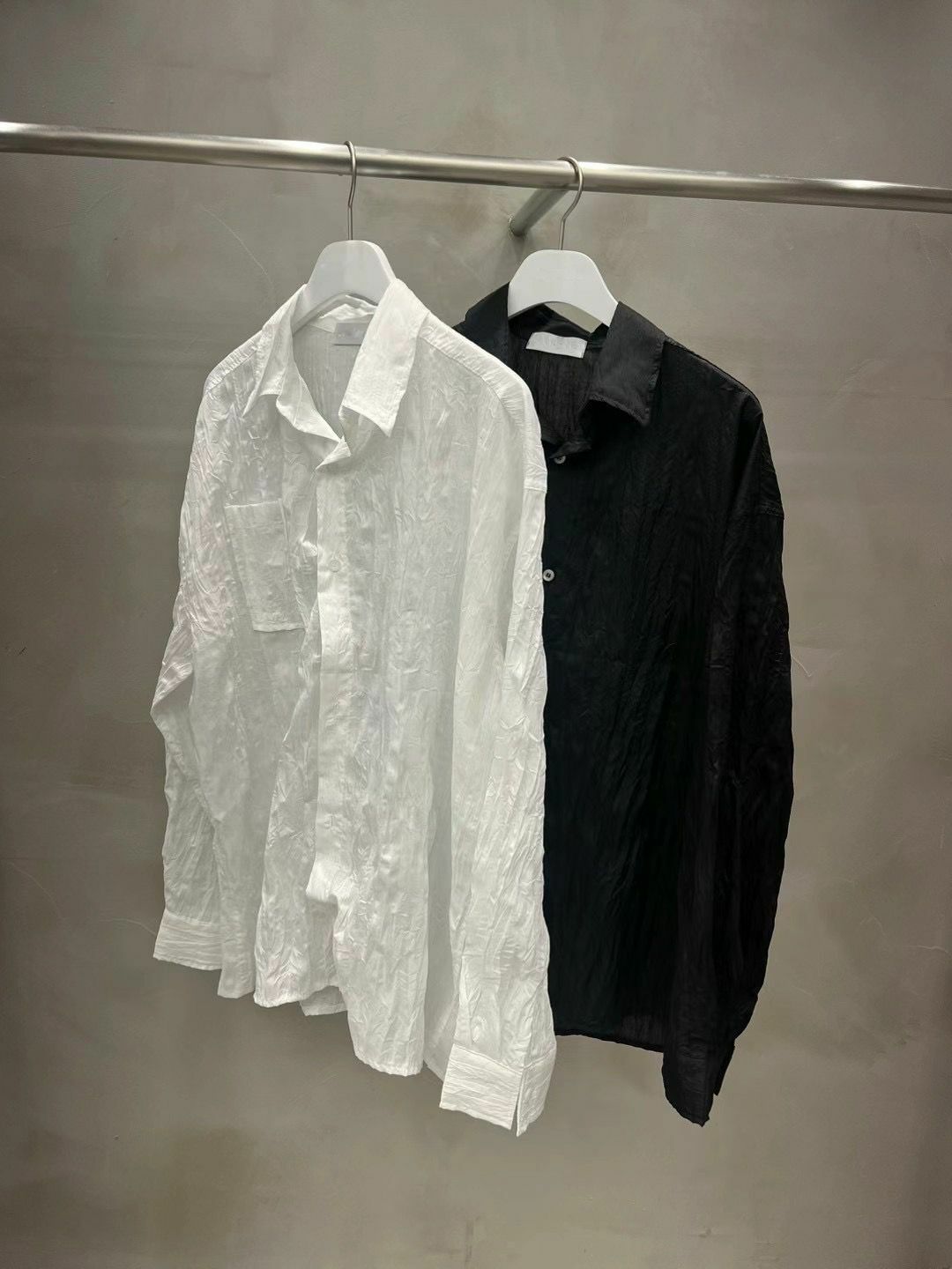 淨色皺布長袖恤衫 S2274