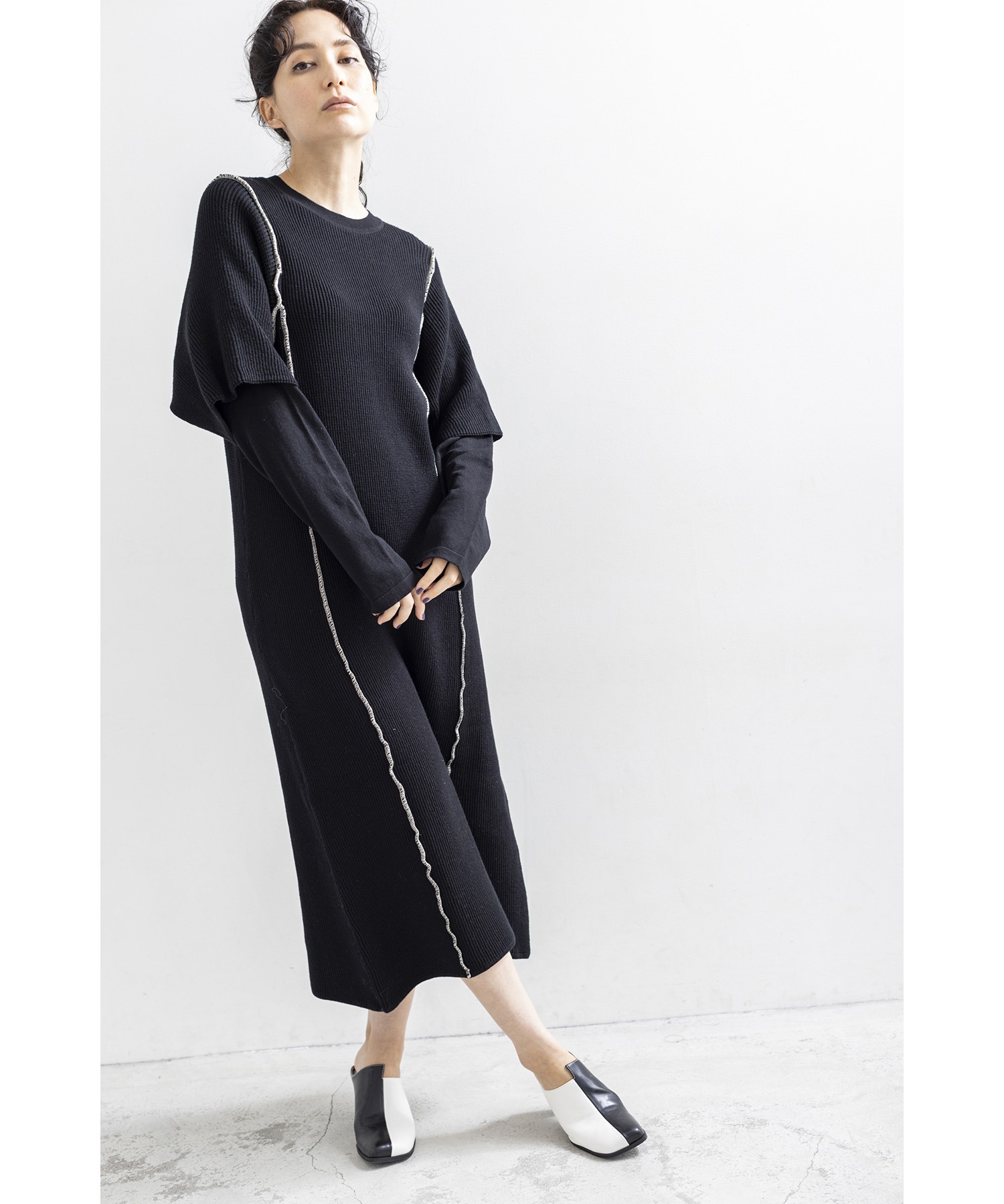 預購 - JP 分層袖針織One Piece