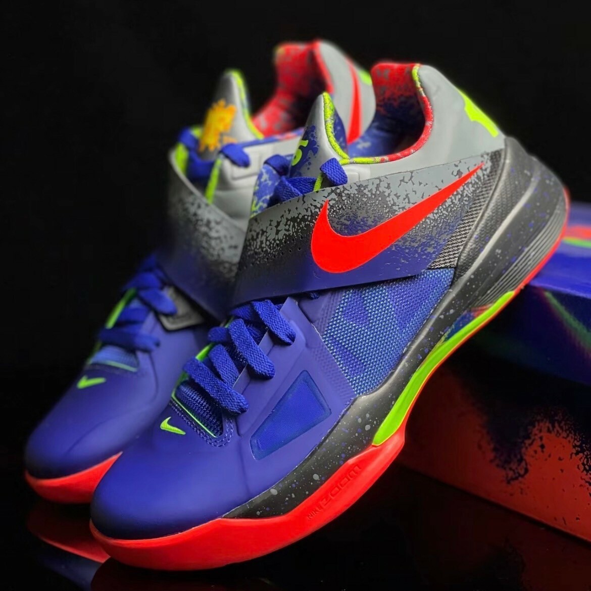 Nike Zoom KD 4 NERF 螢光紫藍 藍紅 經典復刻 實戰籃球鞋
