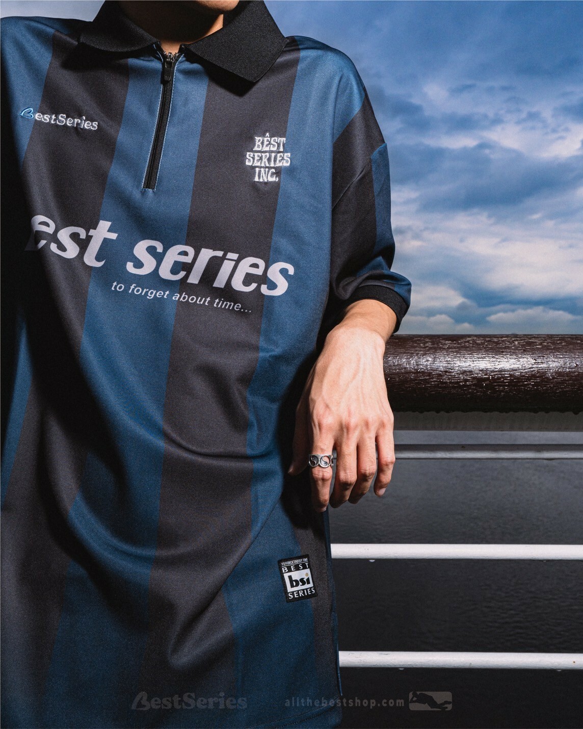 Best Series - Zip Jersey Polo Shirt 深藍