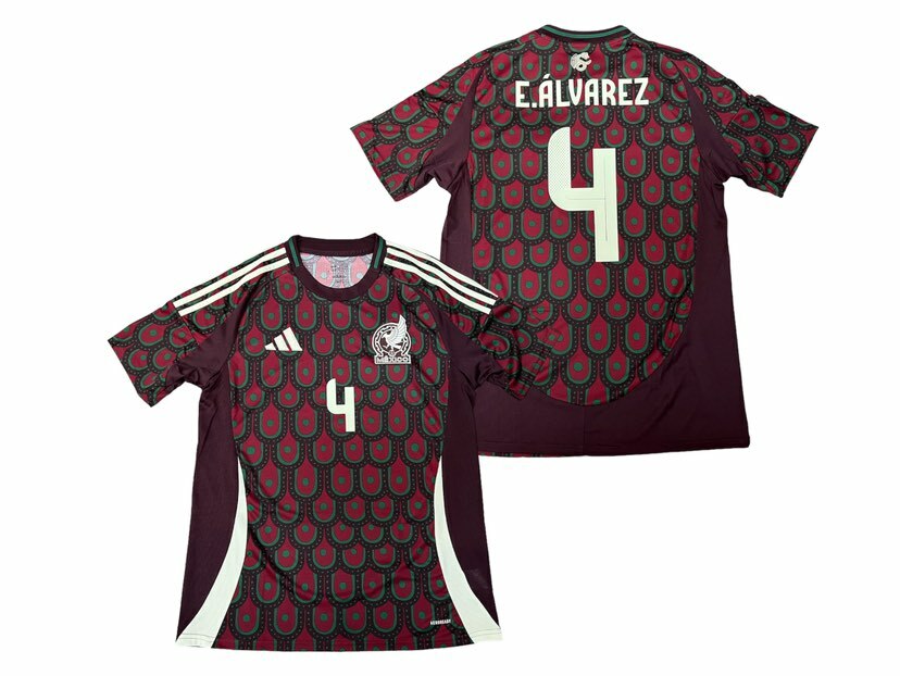 [球衣連印字及臂章] 2024 墨西哥 主場 球迷版球衣  #4 E.ÁlLVAREZ