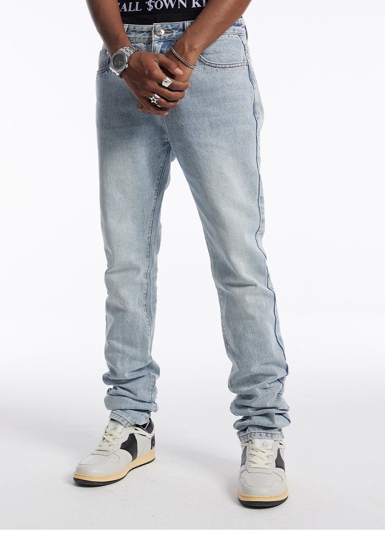 STK SmallTownKid 加長堆積 cleanfit 牛仔長褲