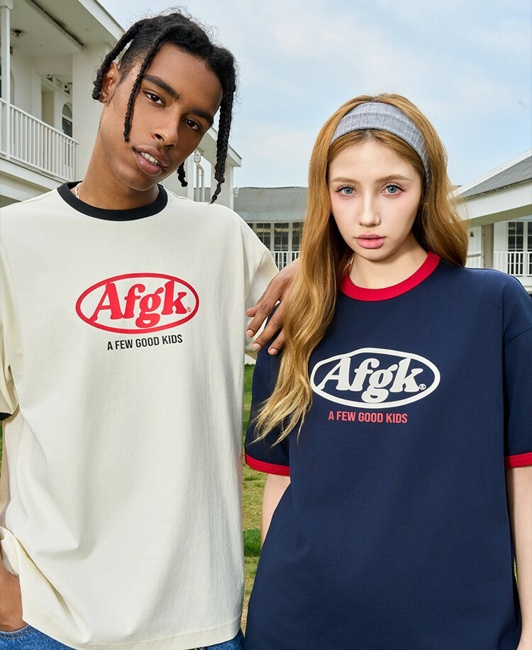 AFGK Neckline Stitching Contrast Color Short T A FEW GOOD KIDS