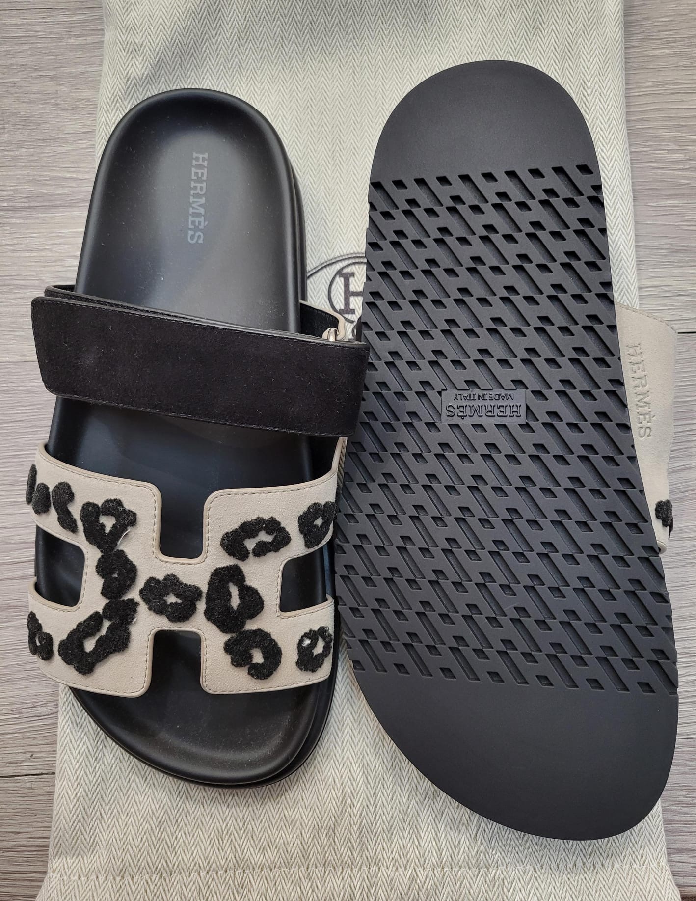 Hermes Chypre sandal beign esquisse/noir