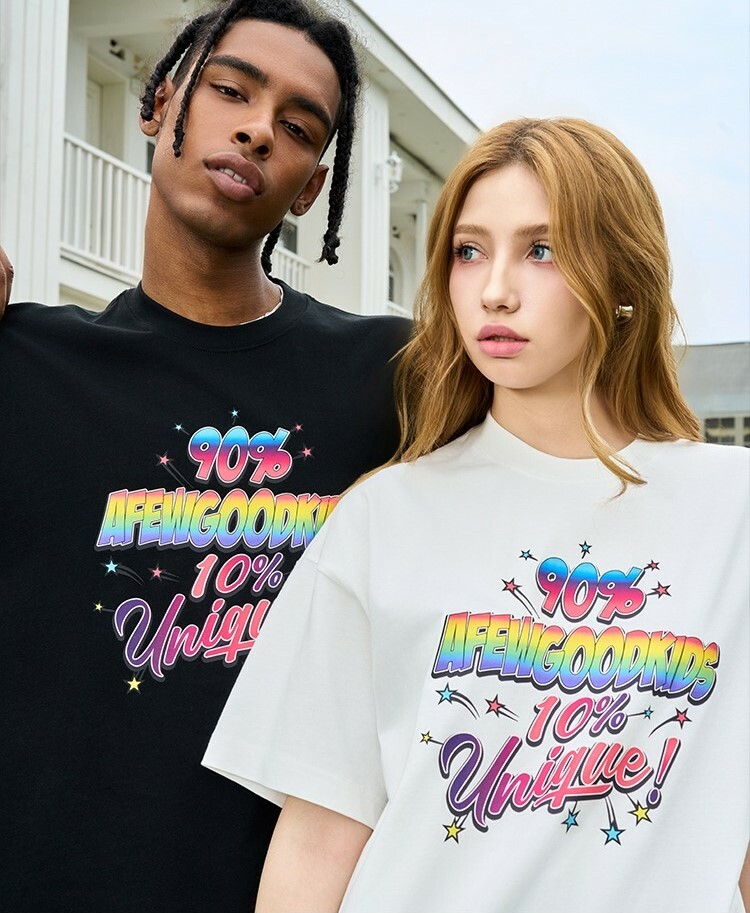 AFGK rainbow font slogan short T A FEW GOOD KIDS
