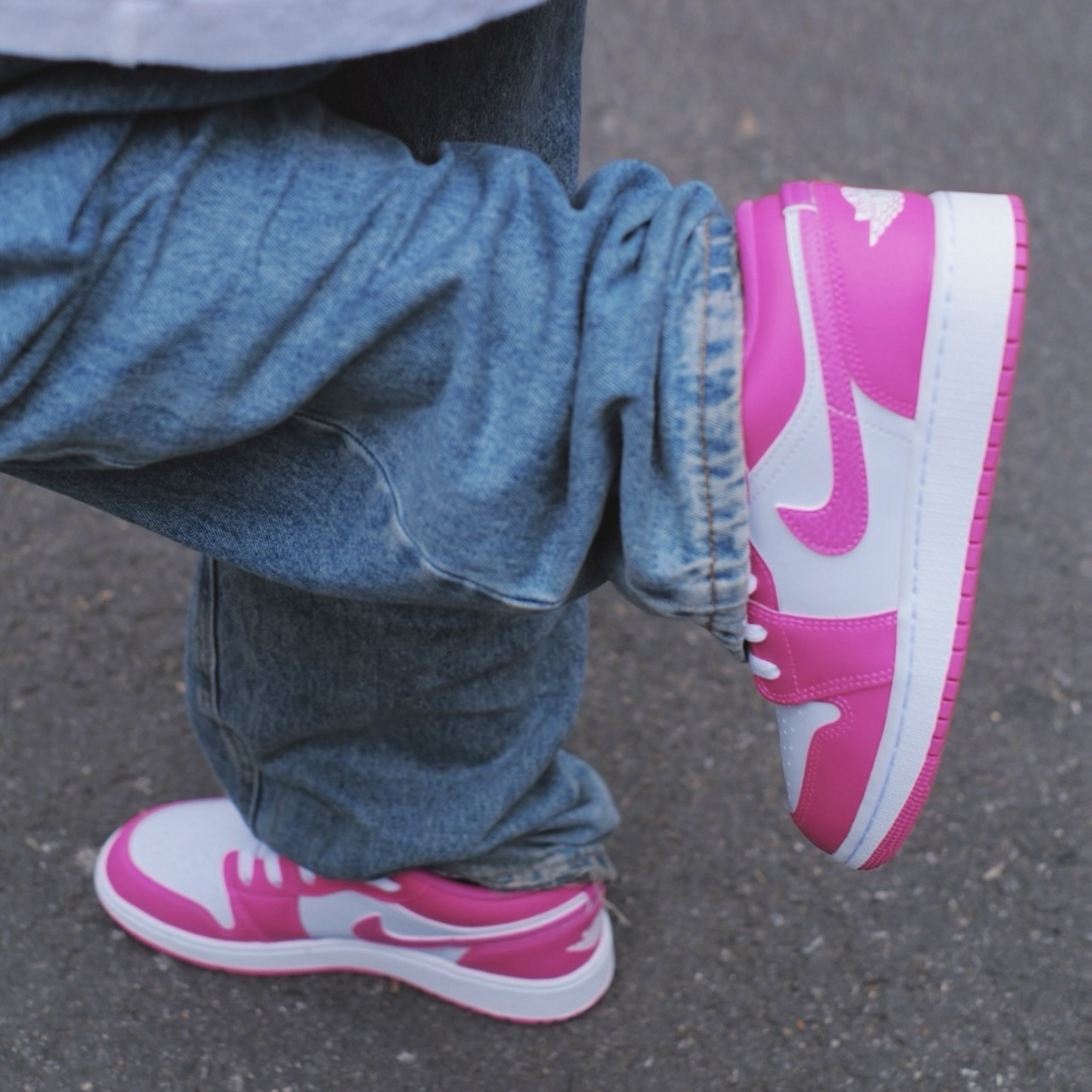 Nike Air Jordan 1 Low GS 芭比粉粉白桃紅桃粉AJ1低筒休閒鞋
