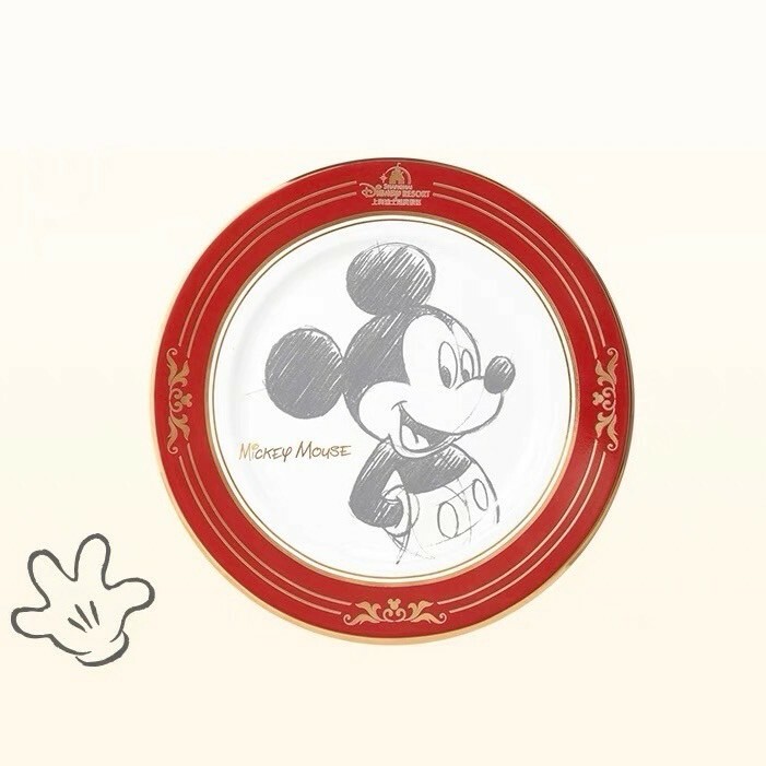 素描風 米奇 Mickey 圖案 陶瓷 餐盤 盤子 -上海迪士尼樂園