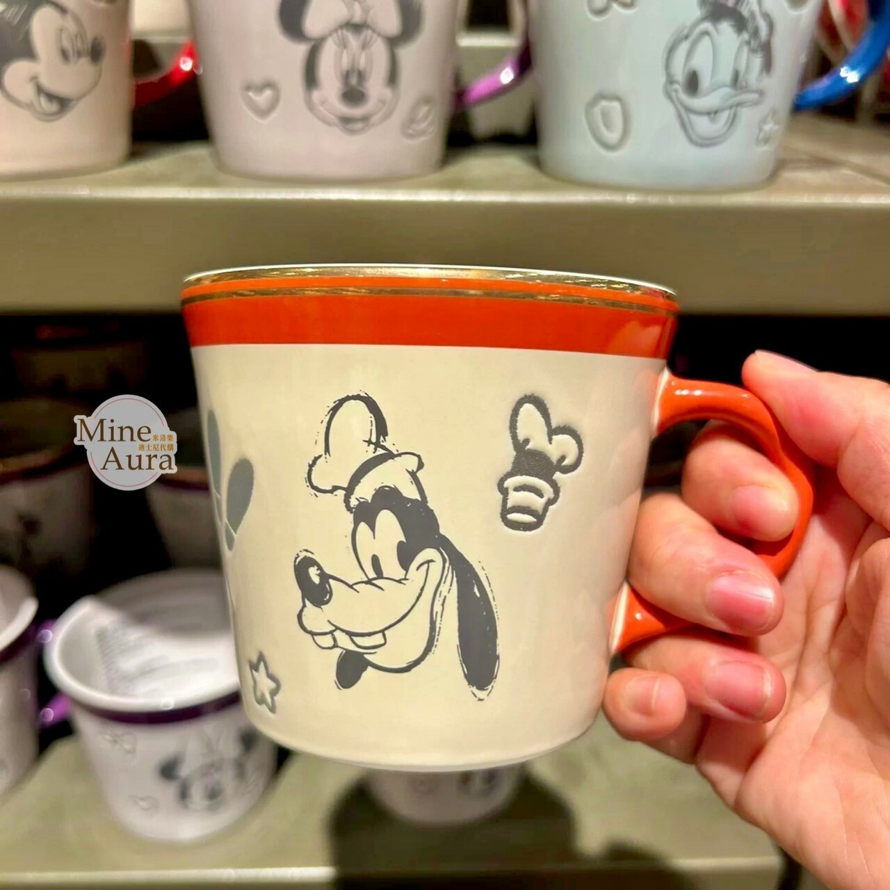 素描風 高飛狗 Goofy 圖案 馬克杯 水杯 -上海迪士尼樂園