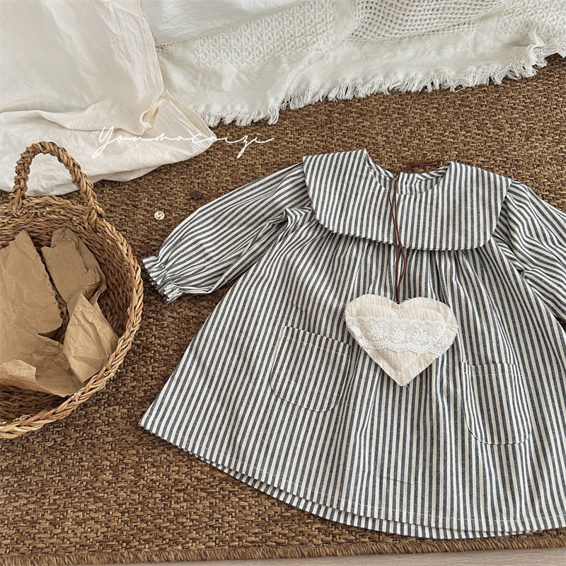 日系直條紋洋裝