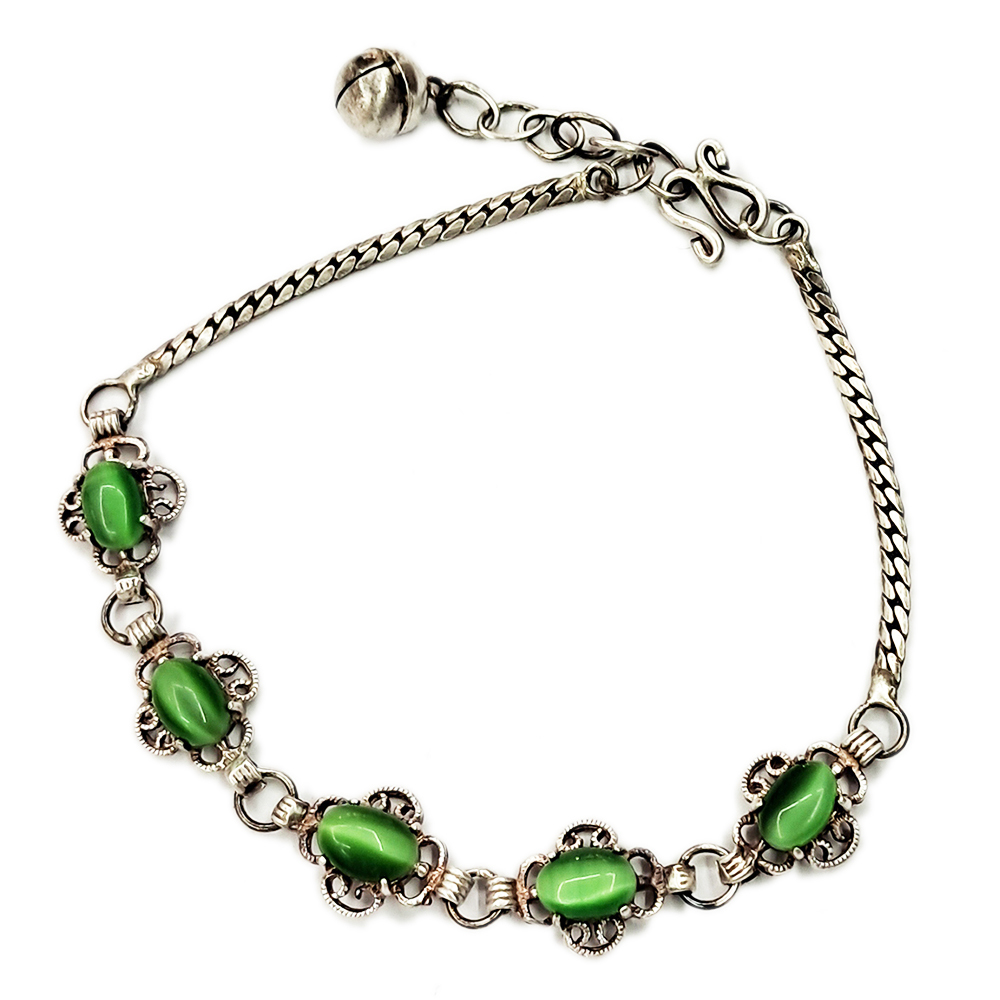 貓眼石+925純銀手鍊15公分【十方】147707