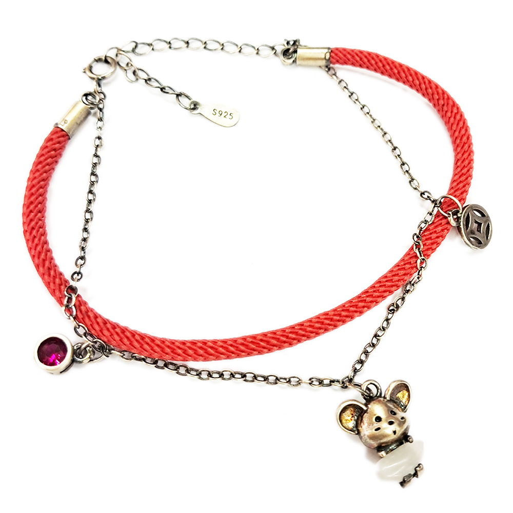 老鼠愛大米 925純銀 手環【十方】149325