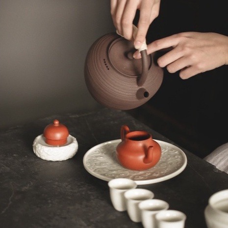 青釉浮雲手工蓋置【A2】