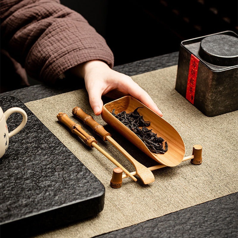 竹製茶道4件組