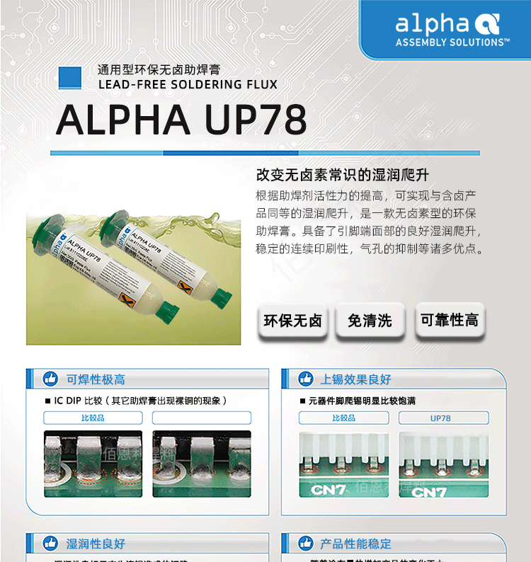 ALPHA UP78 焊油/助焊膏