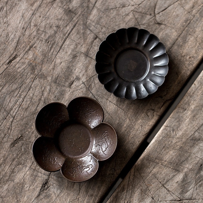 銅制梅花/菊花杯墊