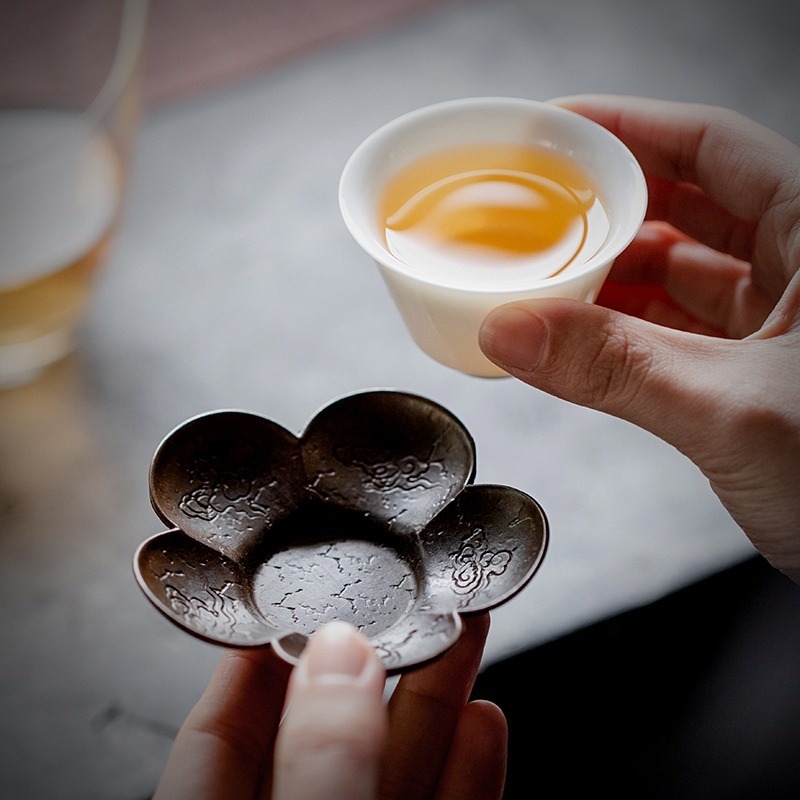 銅制梅花/菊花杯墊