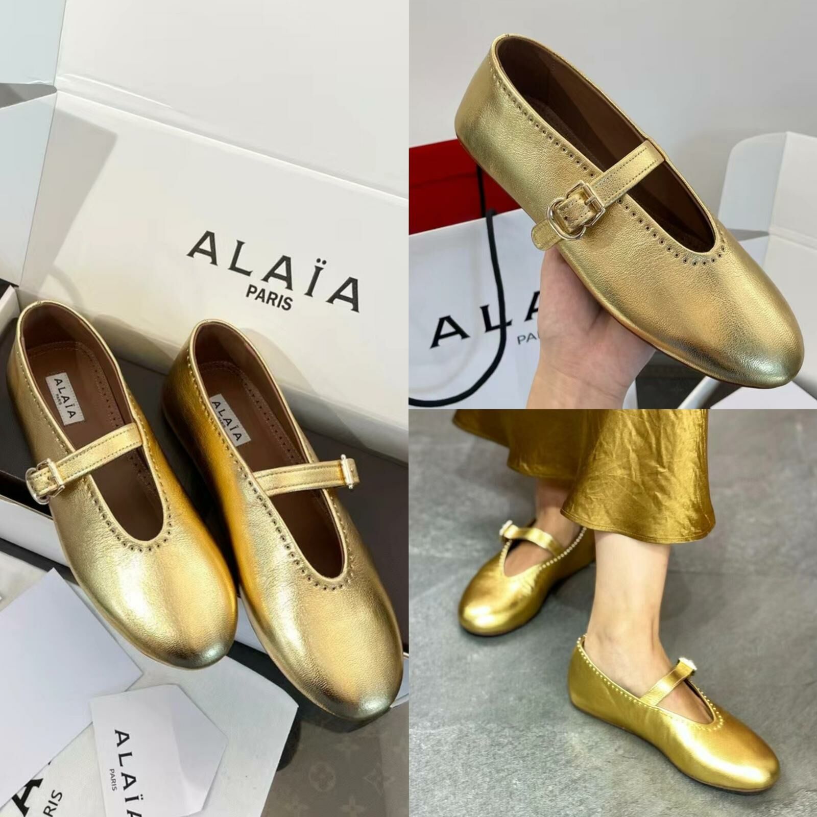 Alaïa 24平底瑪莉珍芭蕾舞鞋