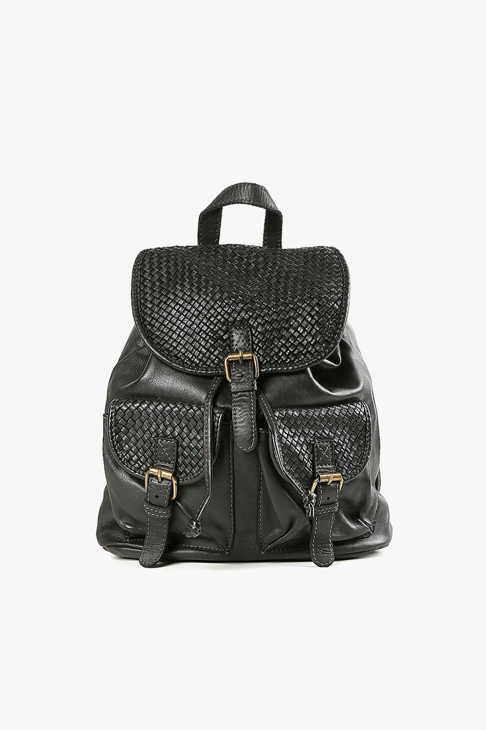 Bologna 編織後背包 黑色