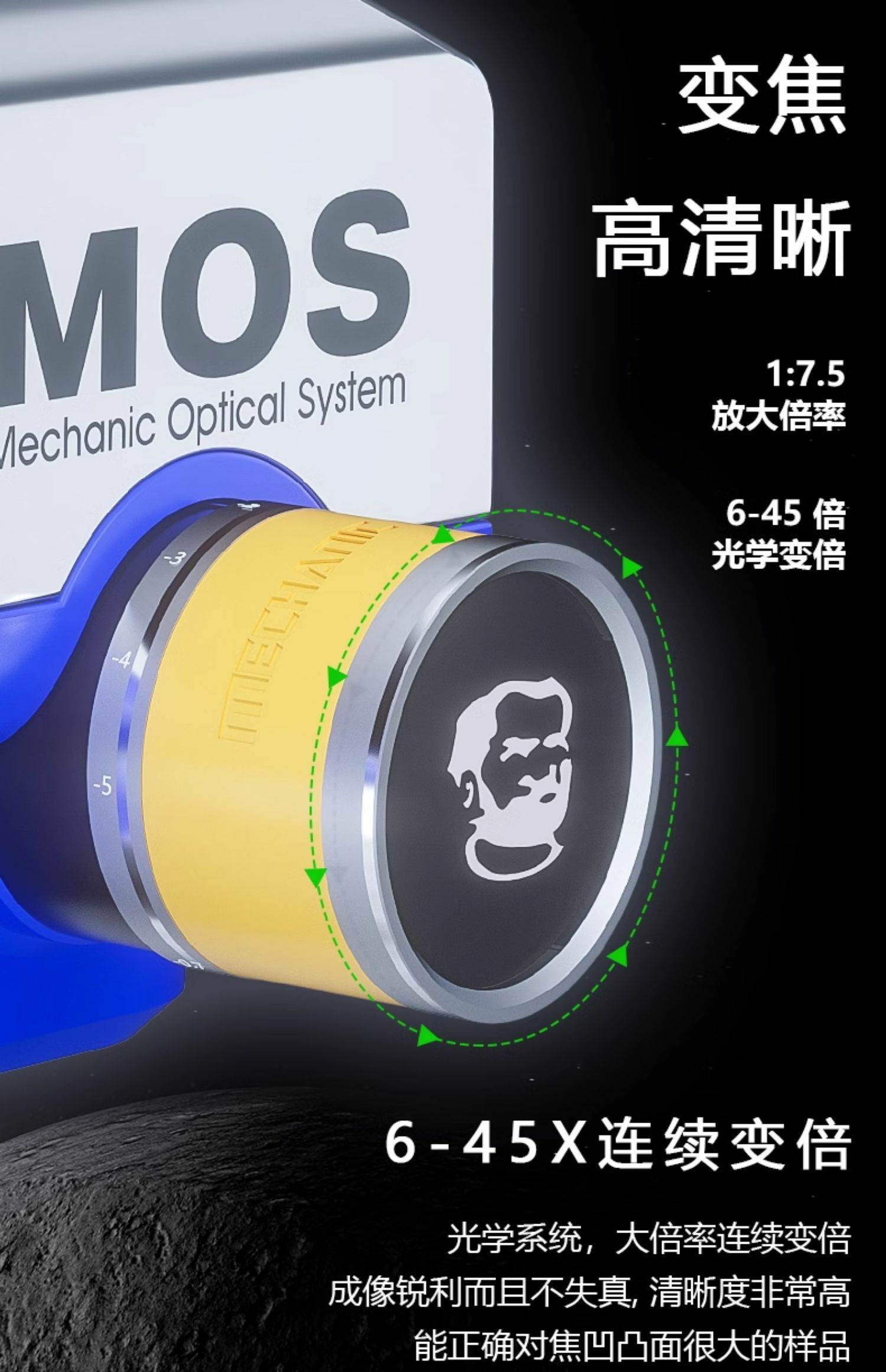 維修佬 手機維修體視電子顯微鏡雙眼體視高倍放大鏡MOS系列
