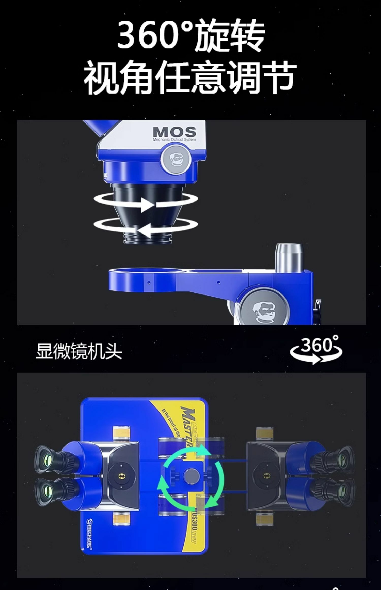 維修佬 手機維修體視電子顯微鏡雙眼體視高倍放大鏡MOS系列