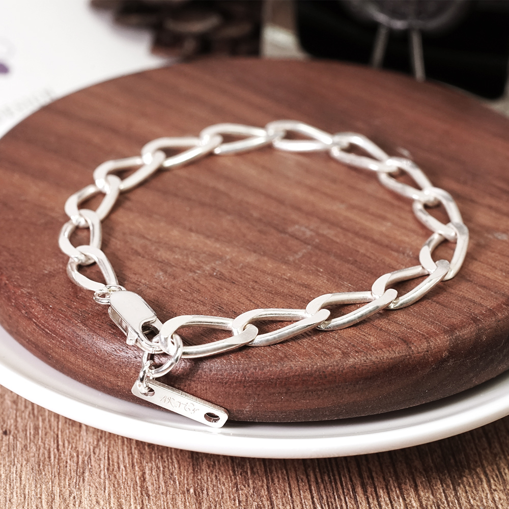 Light寬版繩索手鍊 輕量設計(5.8mm寬) 925純銀手鍊