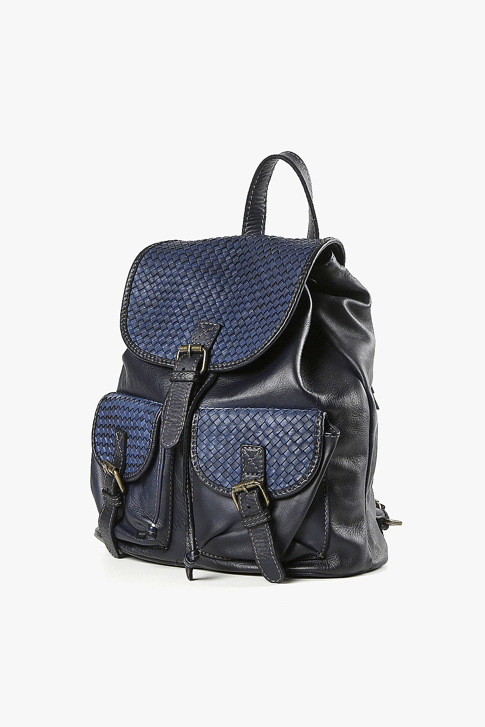 Bologna 編織後背包 深藍