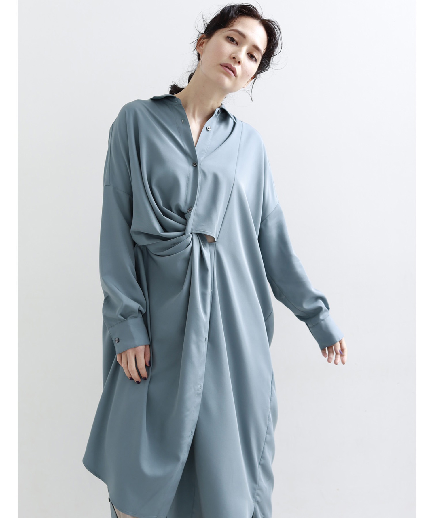 預購 - JP 2WAY 不對稱Long Shirt