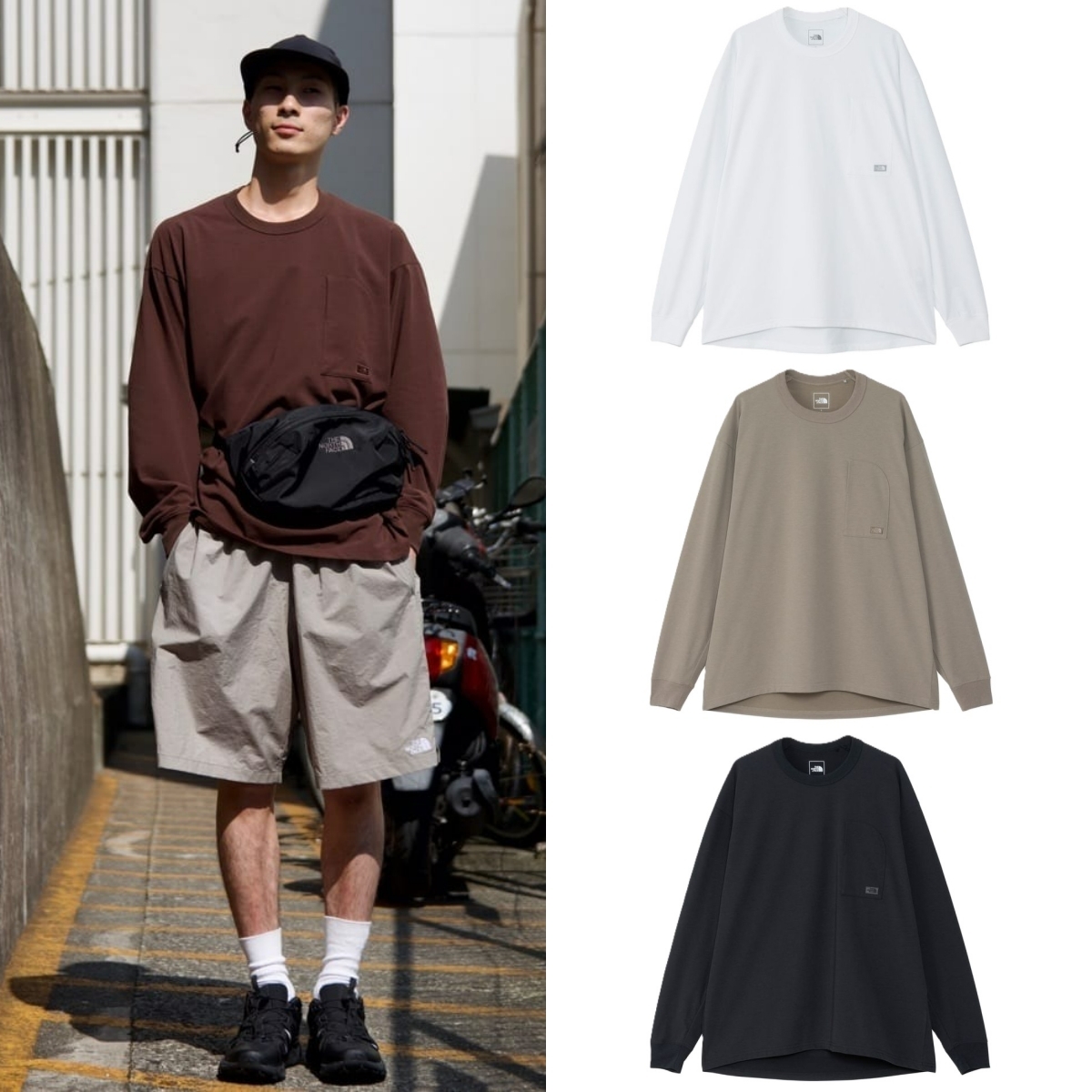 預購┃日本 THE NORTH FACE L/S ENRIDE TEE 抗紫外線 口袋Tee 薄長袖