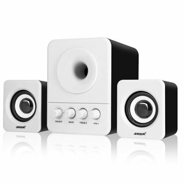 Computer Speaker, Mobile Phone, Laptop, Small Speaker, Desktop, Mini Subwoofer (Bluetooth, Black & White)