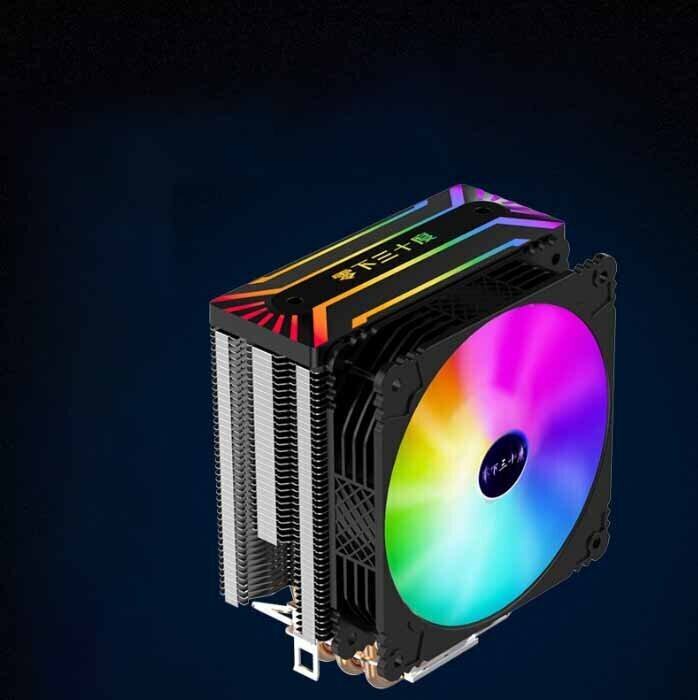 Desktop CPU Cooler Large Airflow Silent Cooling Fan (Standard + Cover RGB Temperature Control Single Fan)
