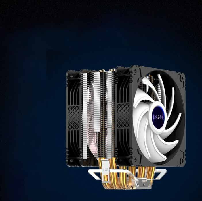 Desktop CPU Cooler Large Airflow Silent Cooling Fan (Standard + Temperature Control Dual Fan + Matte Version)