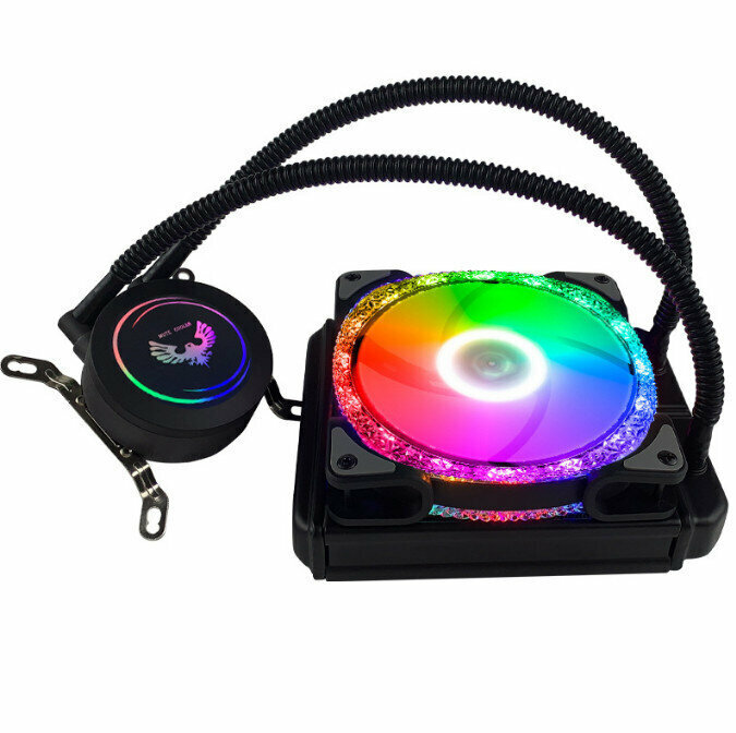 COMPUTER CASE CPU LIQUID COOLING COOLER LARGE AIR VOLUME SILENT COOLING FAN (BLACK 120MM (SMALL 4Pin + PWM) COLORED LIGHT)