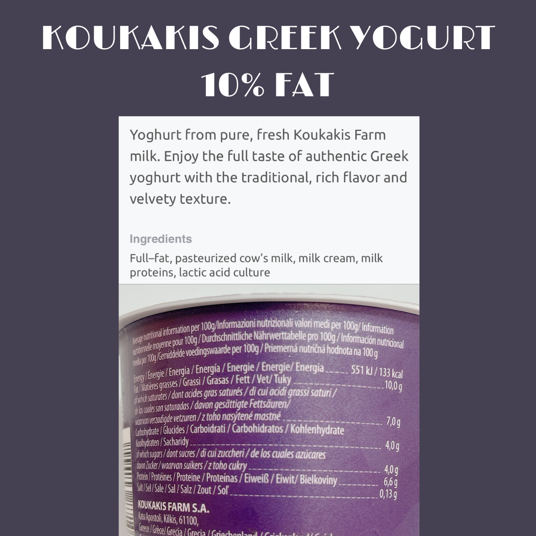 [現貨] 希臘乳酪 KOUKAKIS 牛奶 10% FAT 1kg (BBD 18/2)