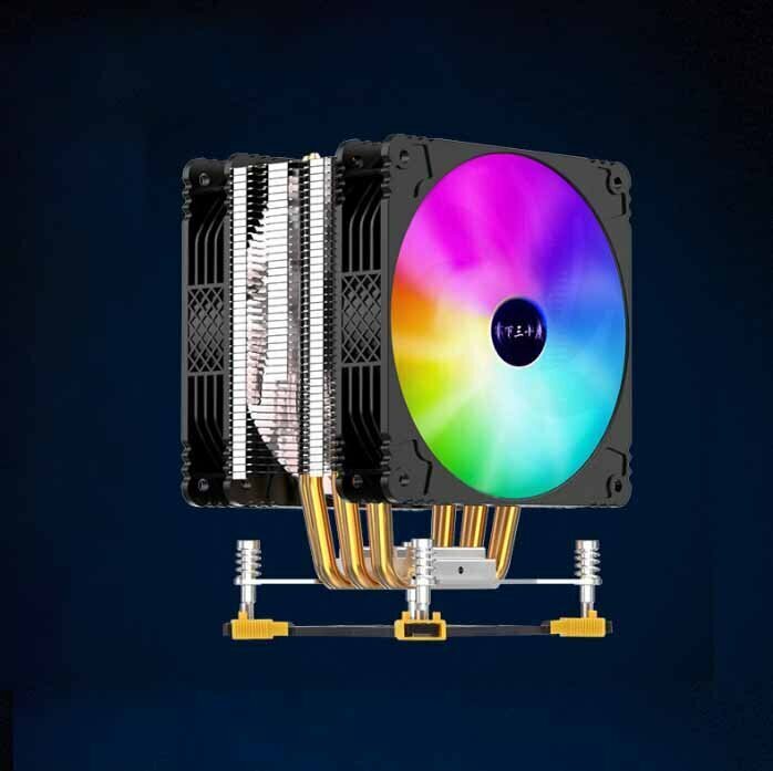 Desktop CPU Cooler Large Airflow Silent Cooling Fan (115X RGB Dual Fans)