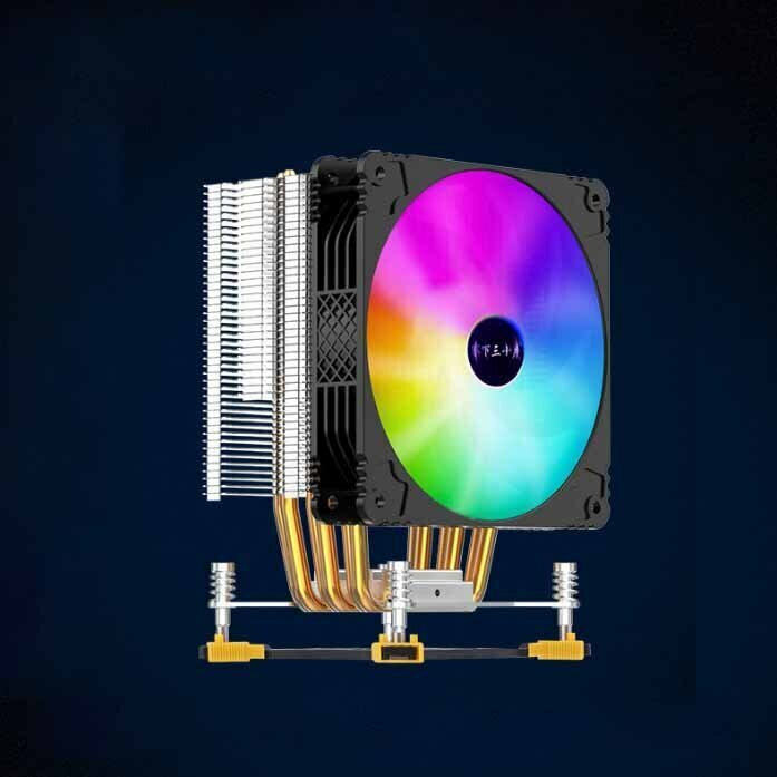 Desktop CPU Cooler Large Airflow Silent Cooling Fan (115X RGB Temperature Control Single Fan)