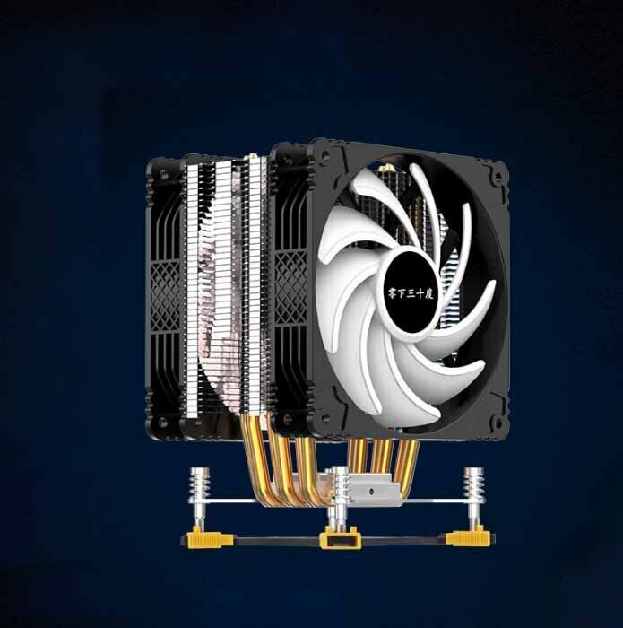 Desktop CPU Cooler Large Airflow Silent Cooling Fan (115X Temperature Control Dual Fan Matte 8)