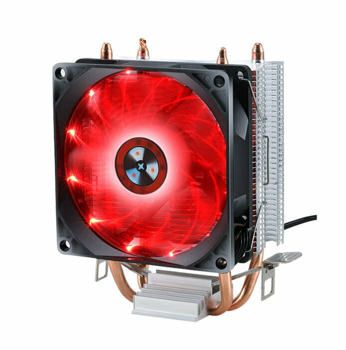 Desktop CPU Heat Pipe Radiator Large Airflow Silent Cooling Fan (Red)