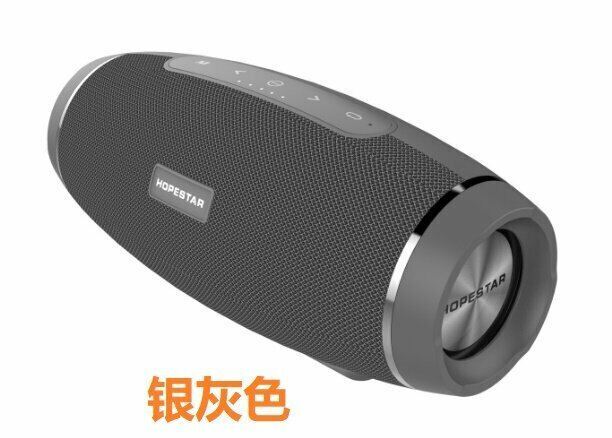Outdoor waterproof bluetooth portable speaker (silver gray)