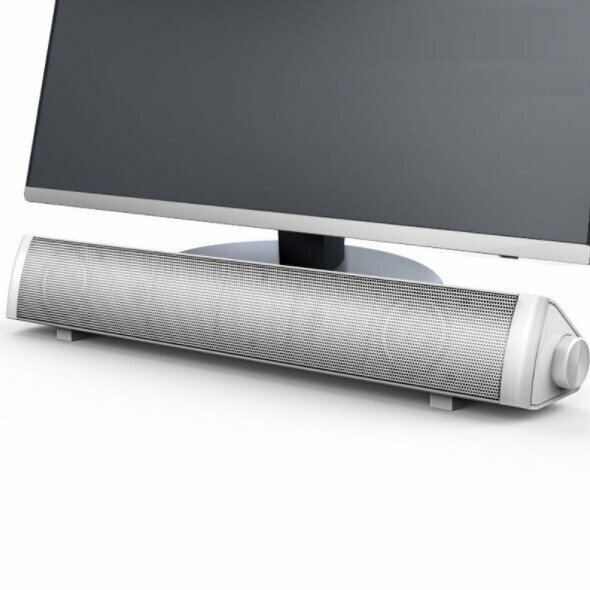 Computer Audio, Desktop, Notebook, Home Speaker, Mobile Phone, Wired Mini Strip Subwoofer (V-105, Normal, White)