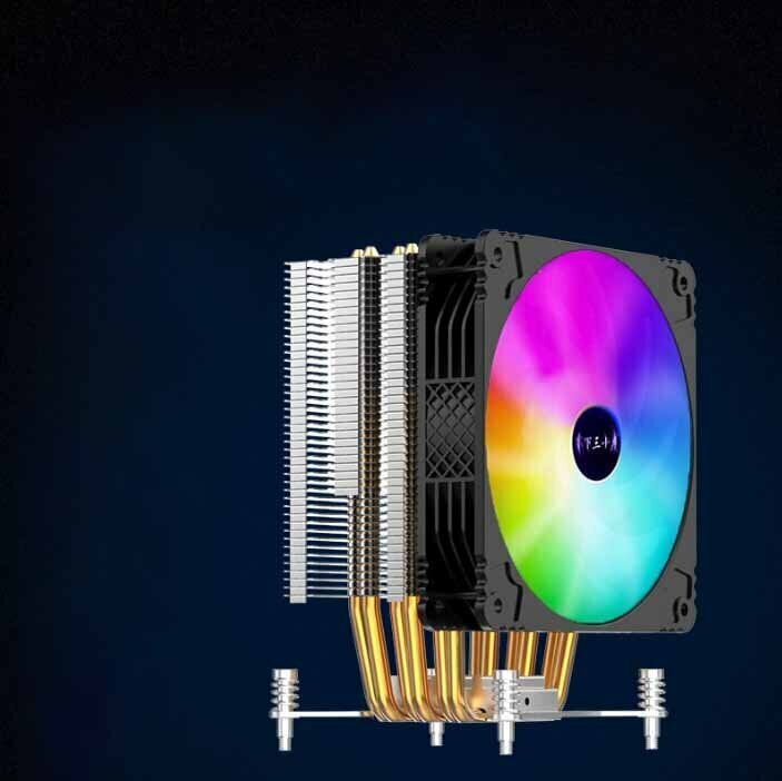 Desktop CPU Cooler Large Airflow Silent Cooling Fan (2011 RGB Temperature Control Single Fan)