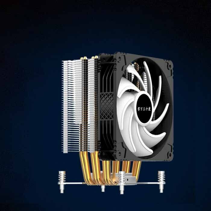 Desktop CPU Cooler Large Airflow Silent Cooling Fan (2011 Temperature Control Single Fan + Matte)